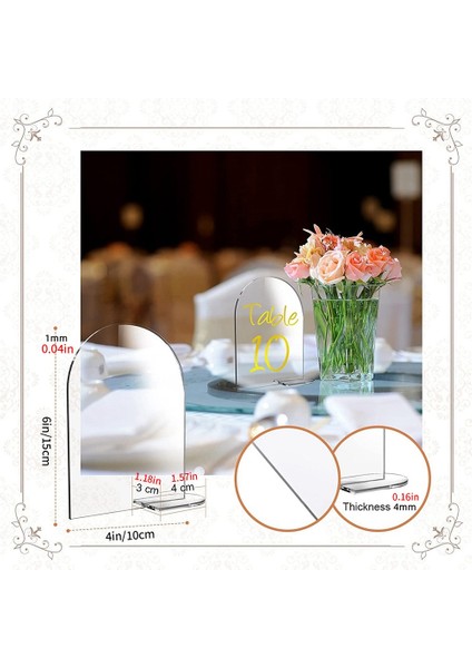 20 Paket 6x4 Inç Boş Akrilik Numaraları Işaretleri Standı ile Düğün Resepsiyon Burcu Diy Arch Akrilik Standı Işaretleri (Yurt Dışından) fiyatları