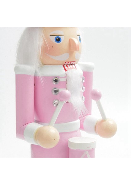30 cm Pembe Ahşap Fındıkkıran Heykelcik Beyaz Saç Taklidi Kakma Kukla Fındıkkıran Bebek Oyuncak Süsleme, 1 (Yurt Dışından)