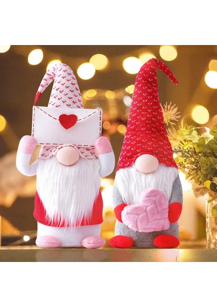 Isveç Tomte Sevgililer Günü Süslemeleri Iskandinav Gnome Tomte Nisse Peluş El Yapımı Zarf Aşk Tatil Malzemeleri-A (Yurt Dışından)