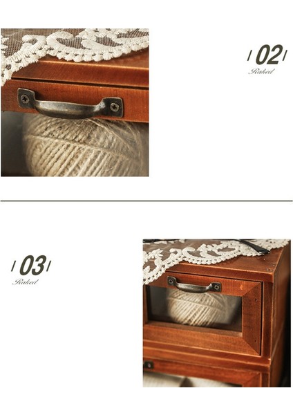 Bilgisayar Monitörü Yükseltilmiş Ofis Ahşap Masaüstü Saklama Kutusu Cam Çekmece Dresser Ahşap Kutu Retro Depolama Çekmecesi A (Yurt Dışından)