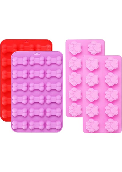 Silikon ve Kemik, Çikolata, Şeker, Jöle, Buz Küpü Için Yapışmaz Gıda Sınıfı Silikon (4pcs) (Yurt Dışından)