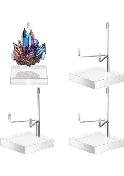 4 Adet Ayarlanabilir Metal Kol Ekran Standı Şövale Akrilik Tabanlı Kaya Ekran Şövale Tutucu Akrilik Şövale Gümüş (Yurt Dışından)