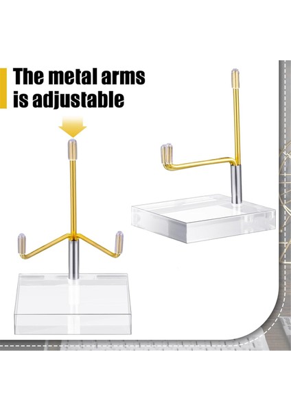 4 Adet Ayarlanabilir Metal Kol Ekran Standı Şövale Akrilik Tabanlı Kaya Ekran Şövale Tutucu Akrilik Şövale Gümüş (Yurt Dışından)
