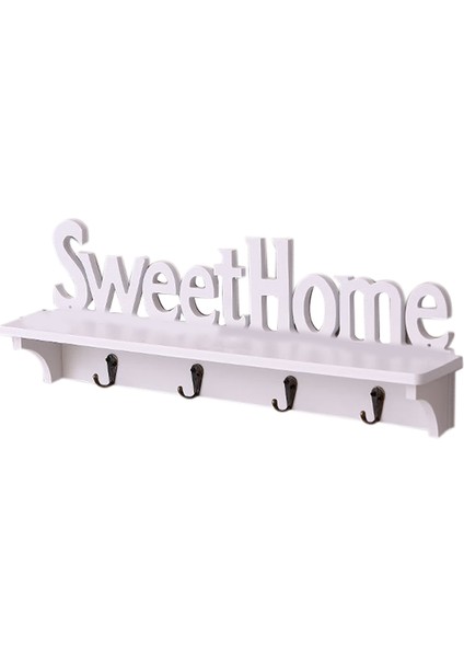 1 Adet 4 Kanca Raflar Şapka Anahtar Sahipleri Sweet Home Kelimeler Depolama Raf Asma Kancaları Duvara Monte Raf Tutucu (Yurt Dışından)