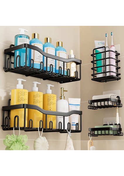 Duş , Banyo Duş Organizatörü [5'li Paket], Kendinden Yapışkanlı Duş Rafları, Iç Duş Rafı Için Duş Rafı (Yurt Dışından)