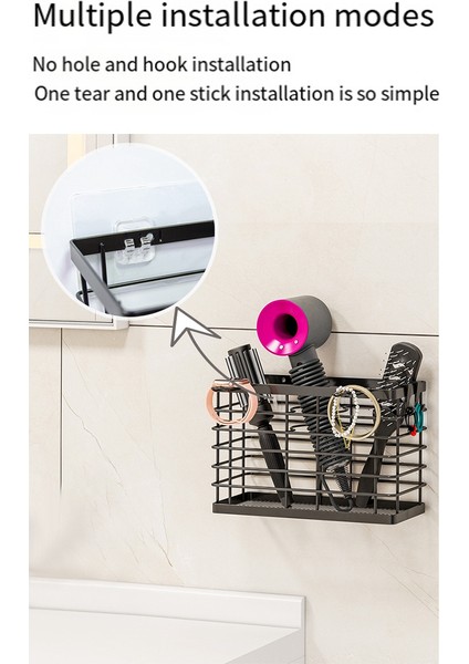 Saç Alet Düzenleyici - Fön Makinesi Tutacağı / Saç Kurutma Makinesi Tutacağı Dolap Kapısı, Banyo Düzenleyici Saç Bakımı Saklama Sepeti (Yurt Dışından) modelleri