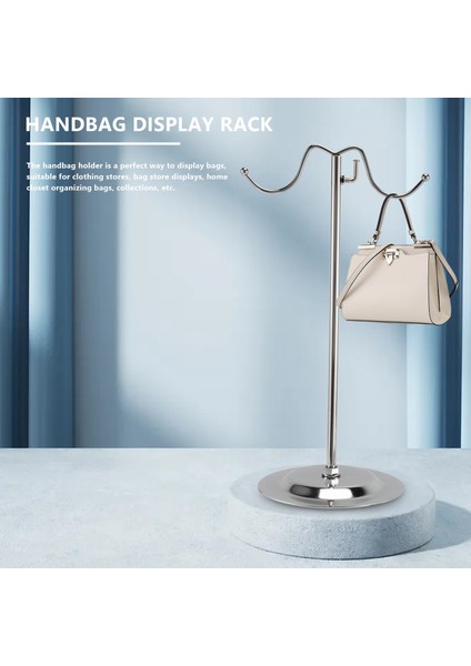 Metal Çanta Rafı Kadın Çanta Ekran Standı Çift Kanca Ayarlanabilir Paslanmaz Çelik Tutucu (Yurt Dışından) fırsatları
