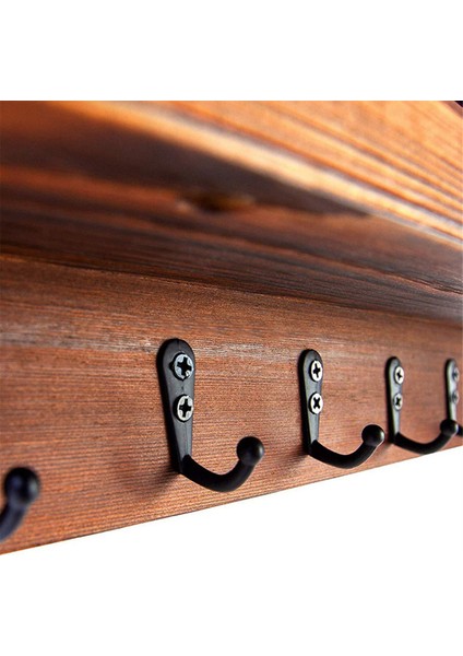 Duvar Için Anahtar ve Posta Tutucu, Raflı Duvar Anahtarlık, Kancalı Ahşap Duvar Rafı, Duvara Montaj Için Posta Düzenleyici (Yurt Dışından) fırsatları