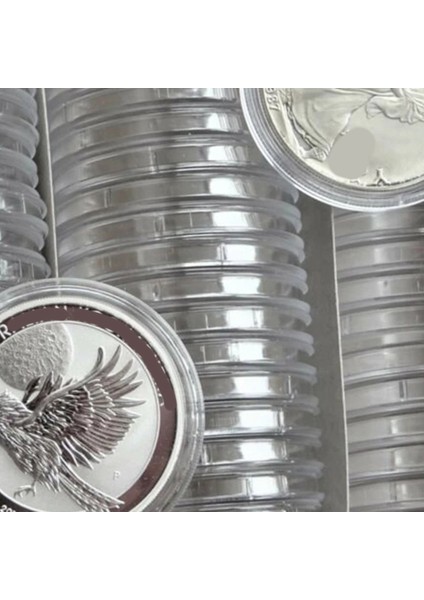 Şeffaf Para Kutuları 100 Adet 1 Oz 40MM Kapsül Kutuları Hatıra Paraları (Yurt Dışından)