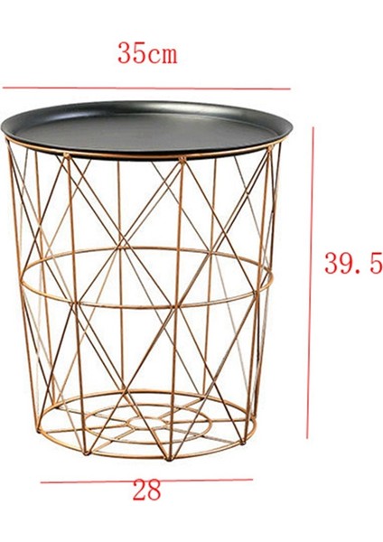 Modern Altın Yuvarlak Tel Metal Saklama Sepeti Yan Sehpa (Yurt Dışından) fiyatları