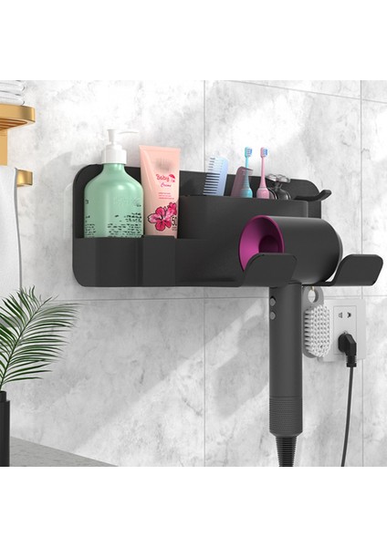 Saç Kurutma Makinesi Rafı Silikon Saç Kurutma Makinesi Depolama Rafı Saç Kurutma Makinesi Rafı Banyo Saç Kurutma Makinesi Siyah (Yurt Dışından) fiyatları