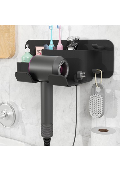 Saç Kurutma Makinesi Rafı Silikon Saç Kurutma Makinesi Depolama Rafı Saç Kurutma Makinesi Rafı Banyo Saç Kurutma Makinesi Siyah (Yurt Dışından) fırsatları