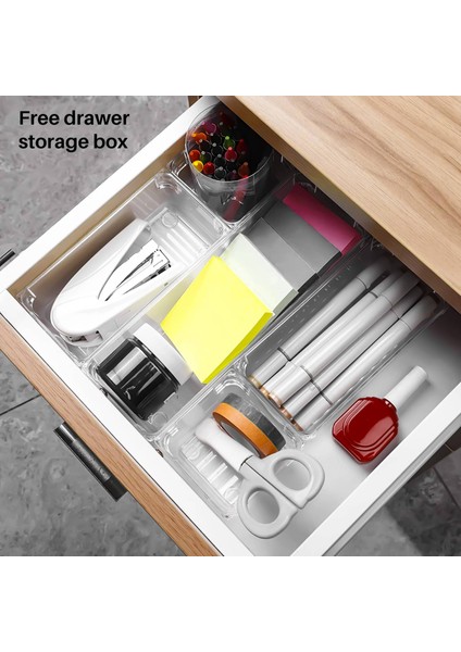 Ofis Için 3 Boyutlu Şeffaf Plastik Saklama Kutuları Bölücü Makyaj Organizatörü ile 12 Masa Çekmece Organizatör Tepsisi Seti (Yurt Dışından) modelleri