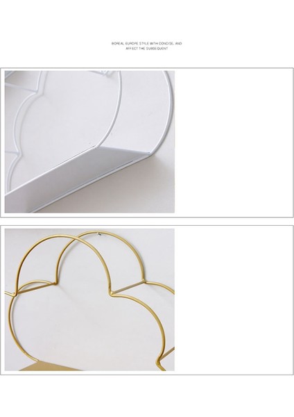 Iskandinav Tarzı Duvara Monte Ferforje Kanca Vitrin Rafı Bulut Şekilli Yatak Odası Dekorasyon Depolama Rafı, F (Yurt Dışından) modelleri