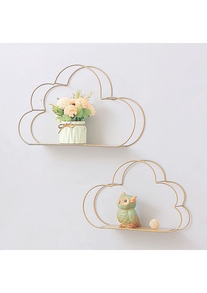 Iskandinav Tarzı Duvara Monte Ferforje Kanca Vitrin Rafı Bulut Şekilli Yatak Odası Dekorasyon Depolama Rafı, F (Yurt Dışından) indirimleri