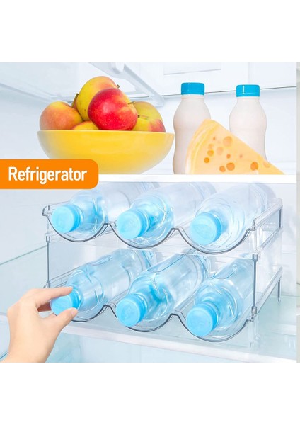 Dolap Için Su Şişesi Düzenleyici, 2 Paket Istiflenebilir Plastik Su Şişesi Tutucu, Mutfak Buzdolabı Için Şarap Rafları (Yurt Dışından) fiyatları