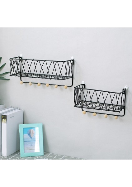 Demir Duvar Rafı Duvara Monte Depolama Rafı Mutfak Kanca Yatak Odası Ev Dekorasyon Duvar Dekorasyon Rafı, B (Yurt Dışından) indirimleri