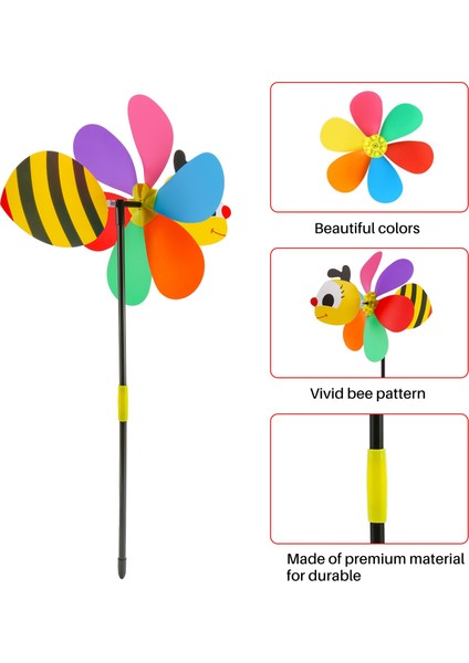 Adet Arı Rüzgar Spinners Fırıldak 3D Hayvan Yel Değirmenleri Bahçe Kazıkları Süsler Çim Yard Veranda Parti Dekor (Yurt Dışından)