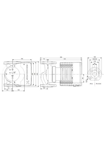 Magna1 65-150 F(340 Mm) 600.000+ Kazan Için Frekans Konvertörlü Sirkülasyon Pompası 14MSS 55M³/H modelleri