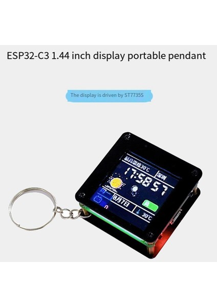ESP32 C3 Geliştirme Kurulu 1.44 Inç LCD Ekran Masaüstü Ivır Zıvır Taşınabilir Mini Tv Taşınabilir Kolye Lvgl Spaceman ST7735,A (Yurt Dışından)