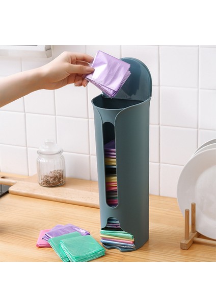 Çöp Torbası Saklama Kutusu Çöp Plastik Kutu Mutfak ve Banyo Plastik Torba Saklama Kutusu Çöp Torbası Depolama Rafı Beyaz (Yurt Dışından)
