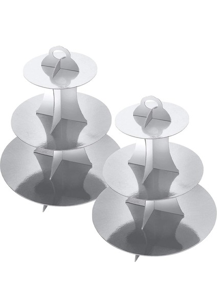 24 Cupcakes Için Cupcake Standı 3 Katmanlı Yuvarlak Karton Cupcake Kulesi Doğum Günü Bebek Gelin Duş Parti Malzemeleri Gümüş (Yurt Dışından) fiyatları