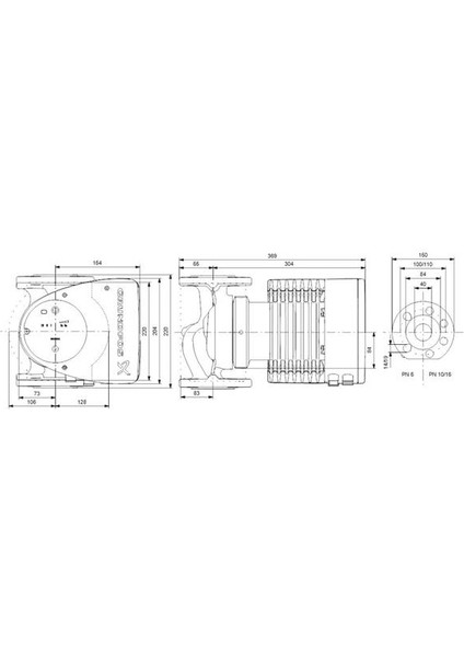 Magna1 40-80 F(220 Mm) 200-300.000 Kazan Için Frekans Konvertörlü Sirkülasyon Pompası 8mss 19M³/H modelleri