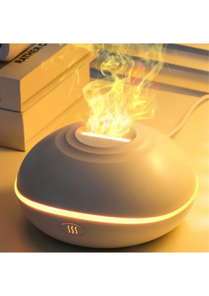 Nemlendirici Sis Tipi Mini Hava 3D Simülasyon Alev Nemlendirici Aromaterapi USB Takılabilir Beyaz Ekleyebilir (Yurt Dışından)