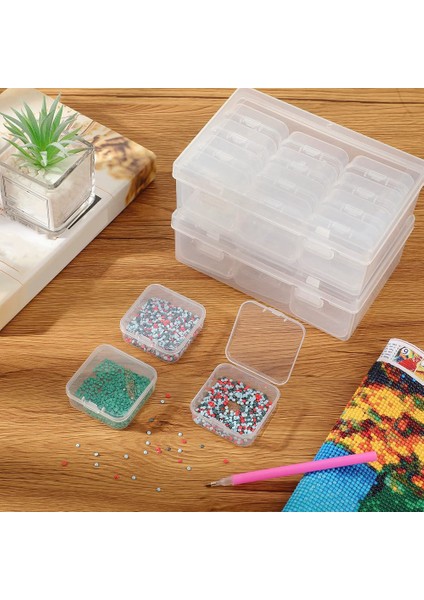 24 Adet Küçük Boncuk Organizatör Plastik Saklama Kapları Temizle Saklama Kutusu Zanaat Konteynerleri 2 Adet Menteşeli Kapaklı Zanaat Kılıfları (Yurt Dışından)