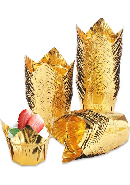 Alüminyum Folyo Cupcake Gömlekleri,tek Kullanımlık Muffin Gömlekleri,folyo Cupcake Cupcake Pişirme Bardakları,cupcake Tava Ramekin Tutucular (Yurt Dışından)