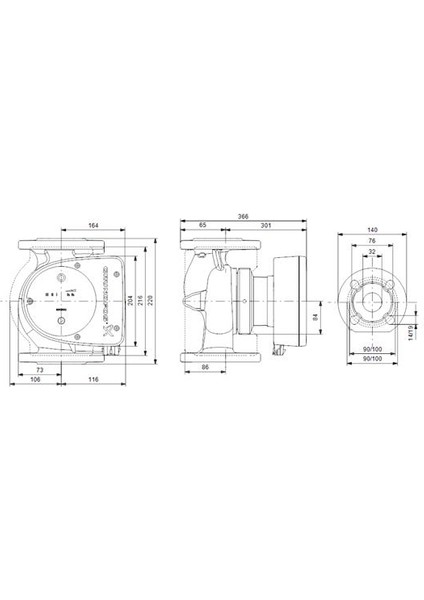 Magna1 32-120 F(220 Mm) 200-300.000 Kazan Için Frekans Konvertörlü Sirkülasyon Pompası 12MSS 17M³/H modelleri