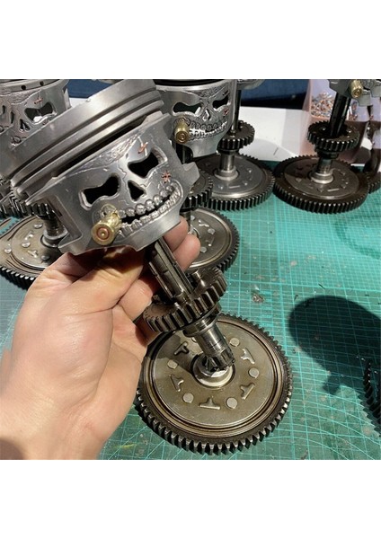 Oyma Piston Kafatası Yüz Gerçekçi Kafatası Heykel Adam Kafa Heykeli Ofis Ev Masa Hediyeler Cadılar Bayramı (Yurt Dışından)