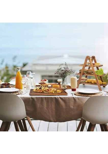 3 Katmanlı Servis Tepsisi Ahşap Katmanlı Tepsi Dekor Kek Standı Çiftlik Evi Katmanlı Tepsi Parti Servis Tabakları ve Tepsileri (Yurt Dışından)