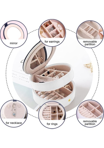 Mücevher Kutusu Seyahat Takı Organizatör Taşınabilir Takı Çantası Yüzük Küpe Kolye Bilezik Organizatör Depolama Tutucu (Yurt Dışından)
