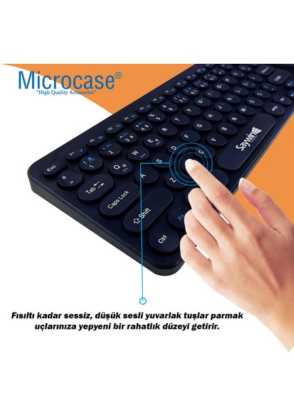 SW-500 Yuvarlak Tuşlu Taşınabilir Kablosuz Bluetoothlu Q Klavye Mouse Set AL4176