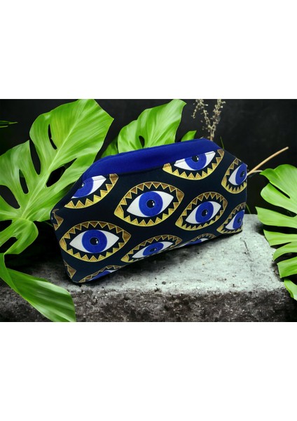 Nazar Göz Desenli Gizli Burslu Tasarım Clutch Çanta , Tasarım El Çantası