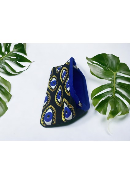 Nazar Göz Desenli Gizli Burslu Tasarım Clutch Çanta , Tasarım El Çantası modelleri