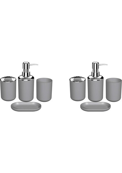 8 Adet Plastik Banyo Aksesuar Seti, Banyo Tuvalet Fırçası Aksesuarları Diş Fırçası Tutuculu Set, Diş Fırçası Bardağı (Gri) (Yurt Dışından) fiyatları