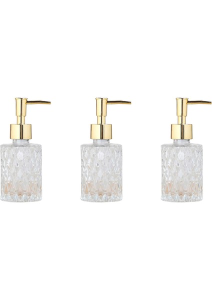 3x Çok Amaçlı Mesa Sabunluk Kolay Temizlenebilir Cam Sabun Pompası Dispenseri Mutfak ve Banyo Için Mükemmel (Altın) (Yurt Dışından)