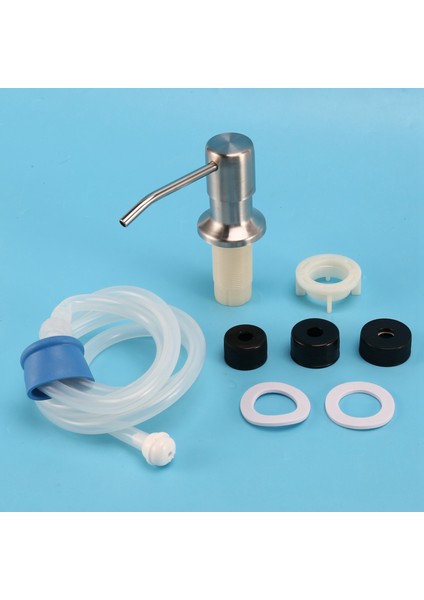 Mutfak Lavabo Için 2x Sabunluk Dahili Tezgahüstü Sabunluk Pompa Kafası ile 46 Inç Uzatma Tüp Kiti (Gümüş) (Yurt Dışından) fiyatları