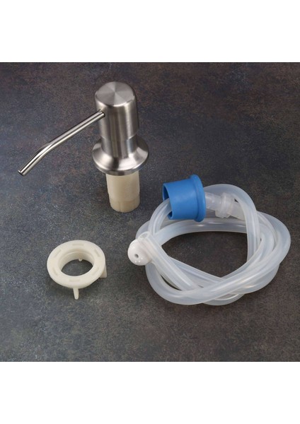 Mutfak Lavabo Için 2x Sabunluk Dahili Tezgahüstü Sabunluk Pompa Kafası ile 46 Inç Uzatma Tüp Kiti (Gümüş) (Yurt Dışından) indirimleri