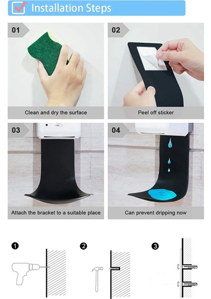 Otomatik Sabunluk, Duvara Montaj ve Dispenser Için 2x Damlama Tepsisi, Damlamayı ve Püskürtmeyi Önleyin (Yurt Dışından) fiyatları