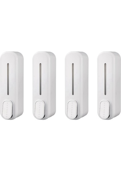 4x Sabunluk Duvara Montaj, 350 ml El Sıvı Şampuan Duş Jeli Dağıtıcı Banyo Mutfak Ofis Beyaz (Yurt Dışından)