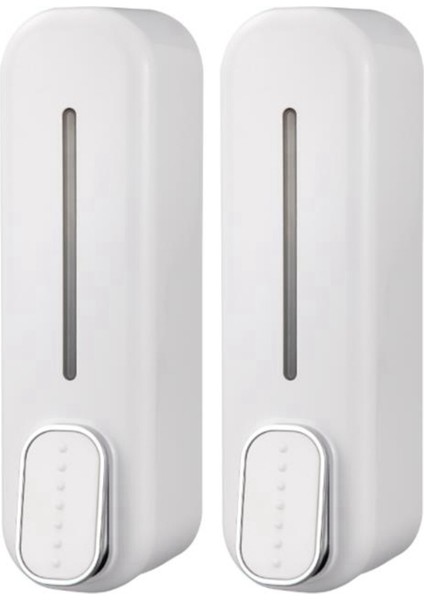 2x Sabunluk Duvara Montaj, 350 ml El Sıvı Şampuan Duş Jeli Dağıtıcı Banyo Mutfak Ofis Beyaz (Yurt Dışından)
