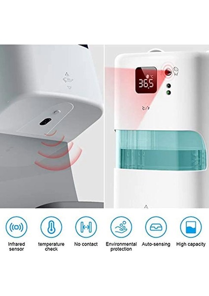 1000ML Otomatik El Sabunu Dispenseri Banyo Duvara Monte Sabunluklar USB Fotoselli Termometre (Yurt Dışından) fırsatları