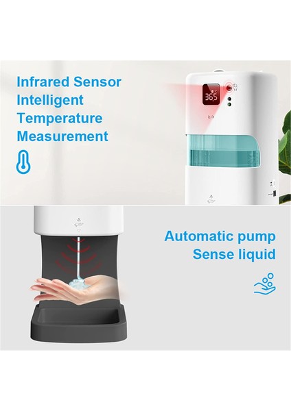 1000ML Otomatik El Sabunu Dispenseri Banyo Duvara Monte Sabunluklar USB Fotoselli Termometre (Yurt Dışından) indirimleri