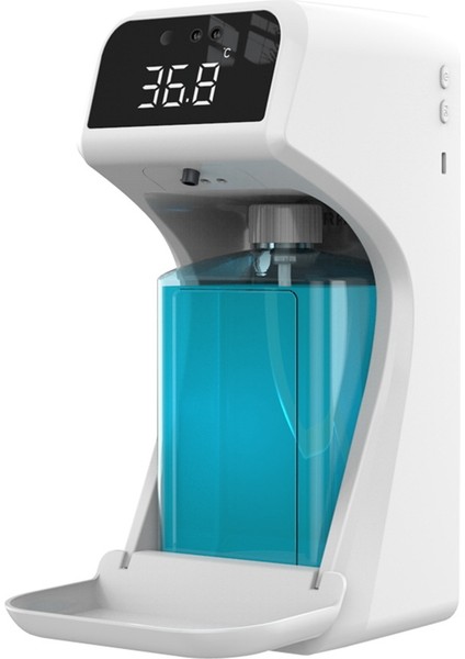 2'si 1 Arada Temassız Dijital Kızılötesi Termometre El Yıkama Sabunu Dispenseri Termometro 1000ML Sprey (Yurt Dışından)