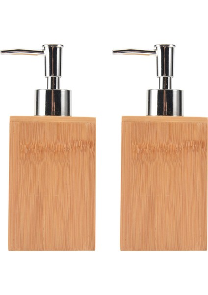 Sıvı Sabunluk, Bambu Ahşap Ev Banyo Restoran Otel Banyo Losyonu Paslanmaz Çelik Pompalı Sıvı Doldurulabilir El Şişesi (Yurt Dışından)