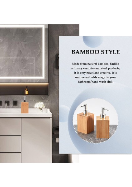 Sıvı Sabunluk, Bambu Ahşap Ev Banyo Restoran Otel Banyo Losyonu Paslanmaz Çelik Pompalı Sıvı Doldurulabilir El Şişesi (Yurt Dışından) modelleri