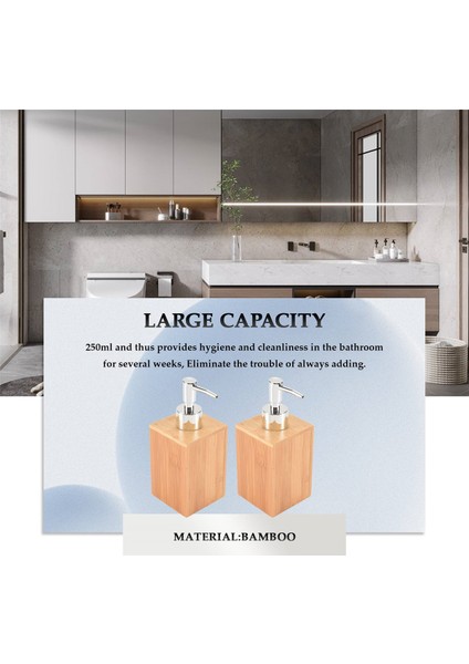 Sıvı Sabunluk, Bambu Ahşap Ev Banyo Restoran Otel Banyo Losyonu Paslanmaz Çelik Pompalı Sıvı Doldurulabilir El Şişesi (Yurt Dışından) fırsatları